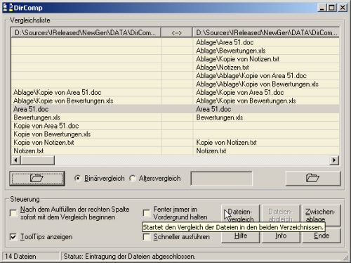 Screenshot für Dircomp
